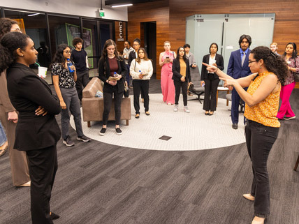 NCR leads VIP students on a behind- the-scenes tour of their corporate headquarters in Atlanta.