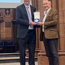 Photo of Professor Marshall accepting Strathclyde Medal