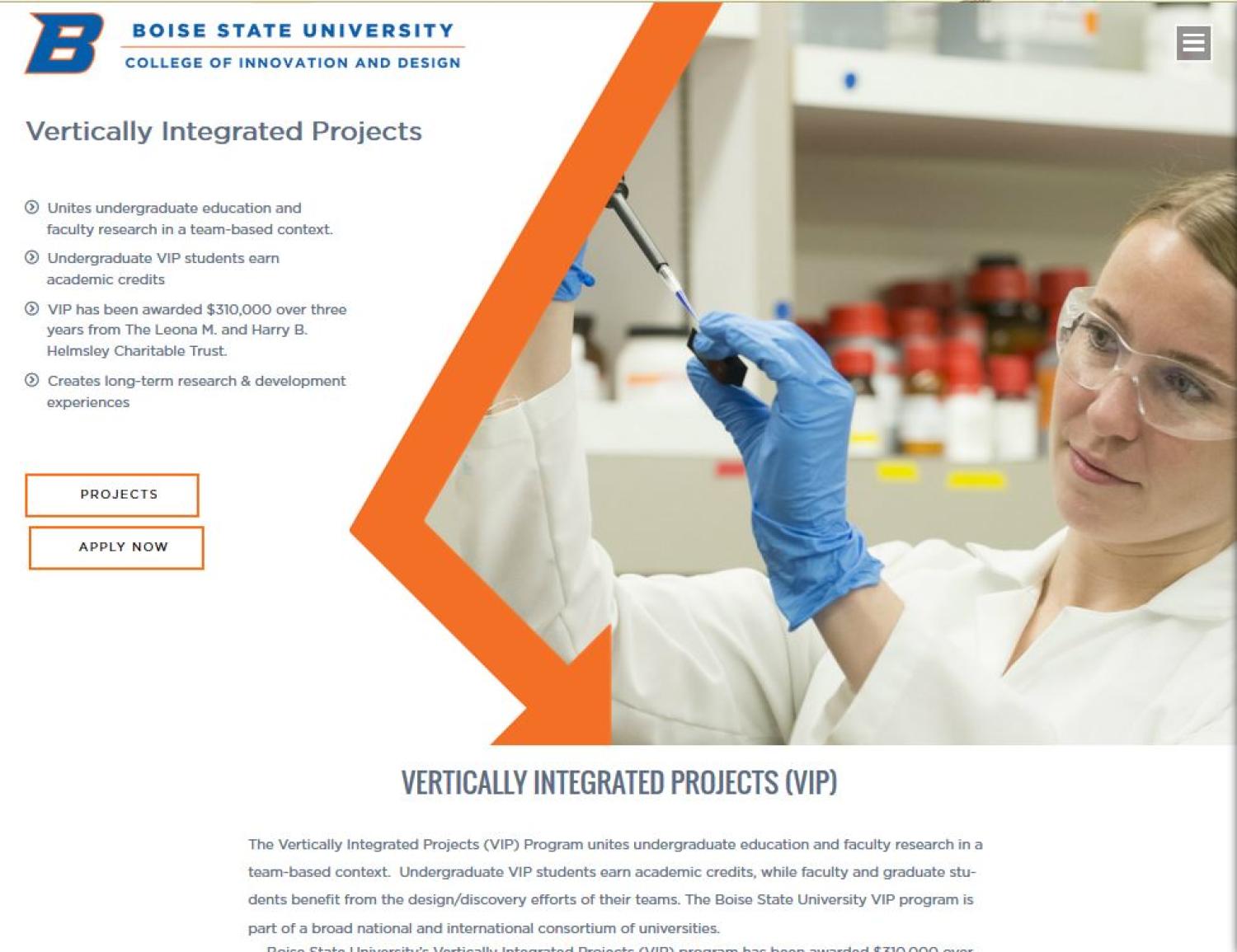 Article in Idaho Statesman: Boise State crosses research boundaries with VIP program