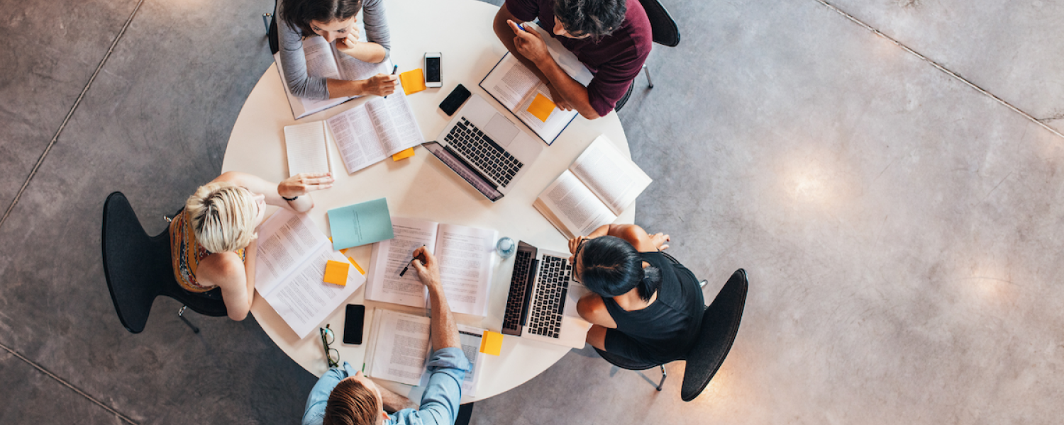 students at work